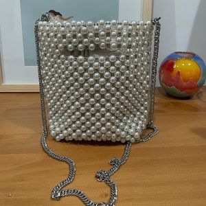 Beaded pearl bucket bag from Zara